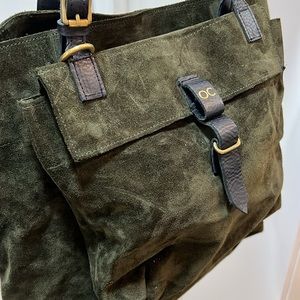 Olive Cooper real suede/leather Handbag with detachable smaller bag